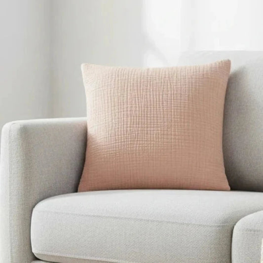 Yard (Riva Home) Yard Cushion Pink Clay LARK MUSLIN COTTON CUSHION by Yard