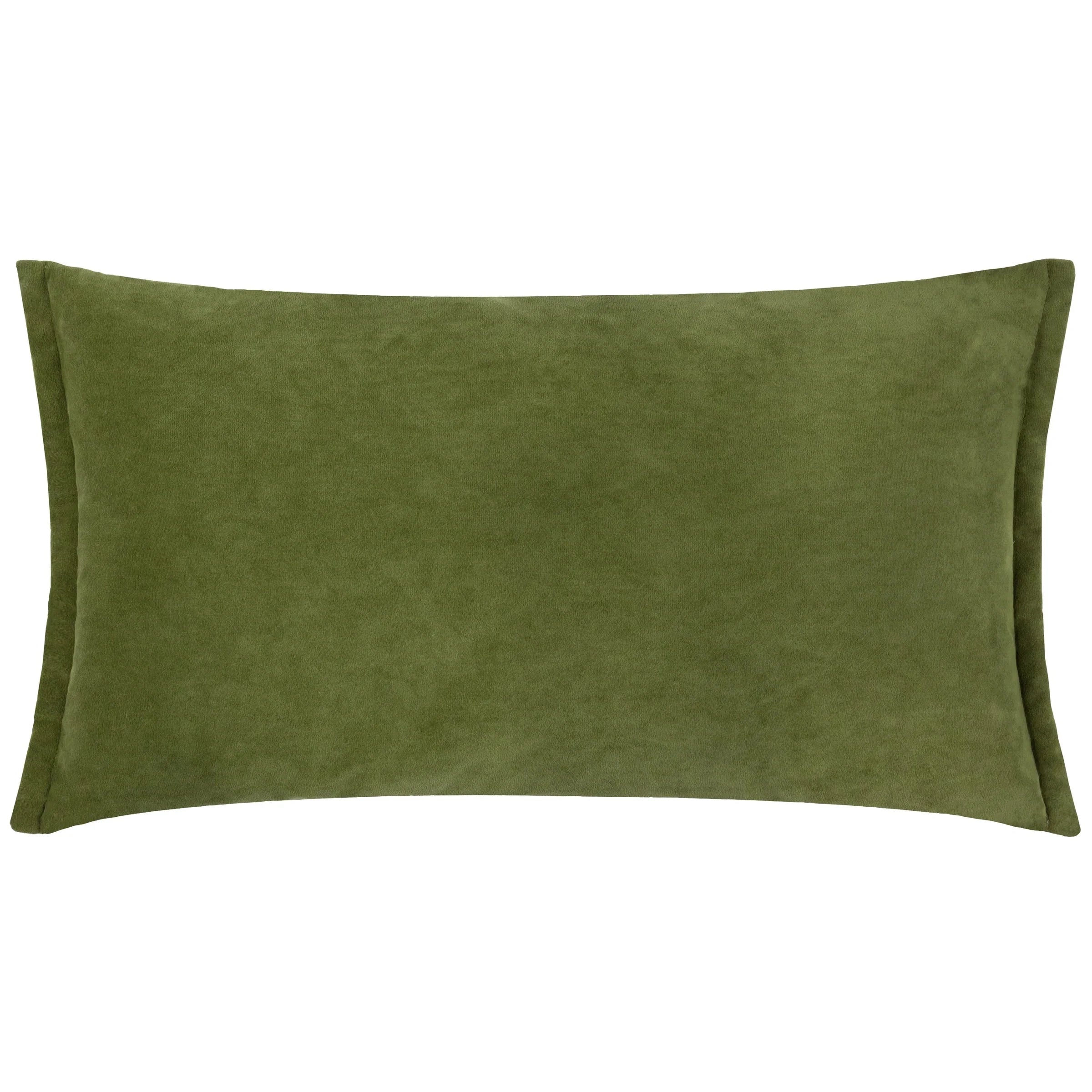 Yard (Riva Home) Yard Cushion Rectangular 30x50cm Yard Merton Square or Rectangular Velvet Cushion Olive Oil