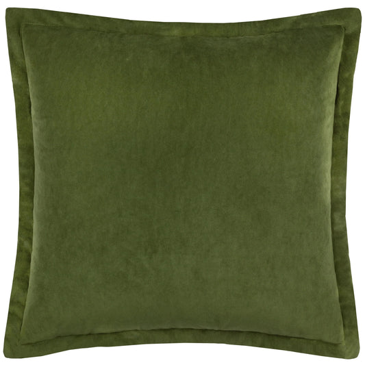 Yard (Riva Home) Yard Cushion Square 55x55cm Yard Merton Square or Rectangular Velvet Cushion Olive Oil