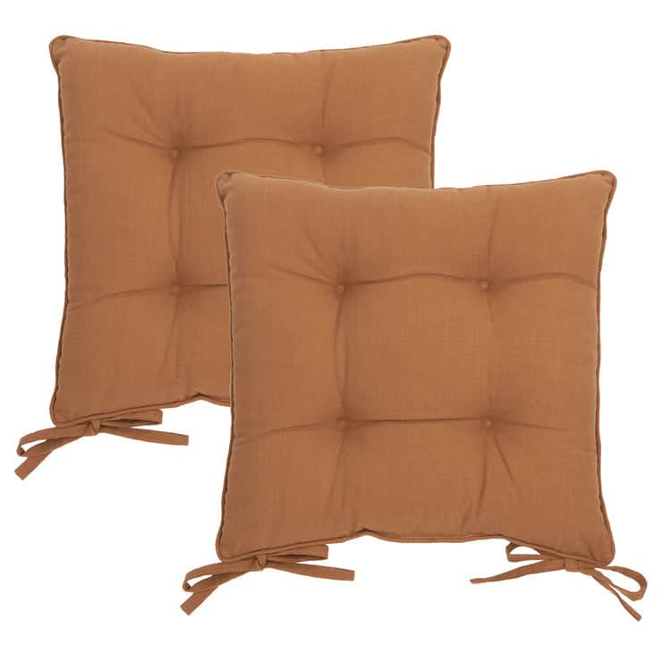 Yard (Riva Home) Yard Cushion Toffee SLUB COTTON 2 PACK SEAT PADS by Yard