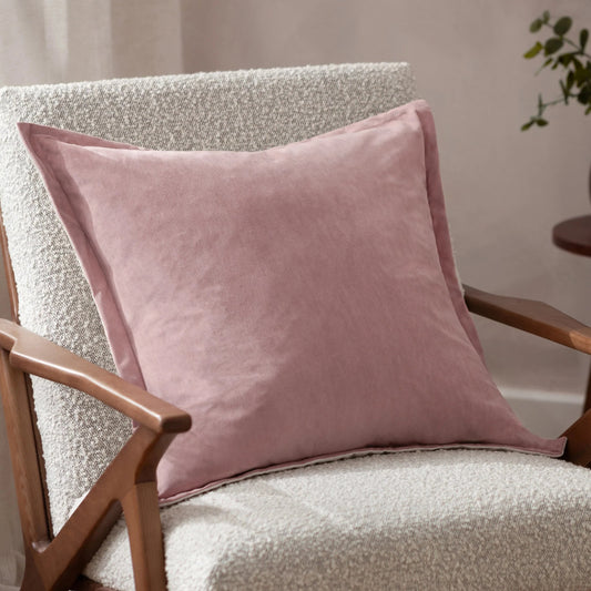 Yard (Riva Home) Yard Cushion Yard Merton Square or Rectangular Velvet Cushion Dusty Rose
