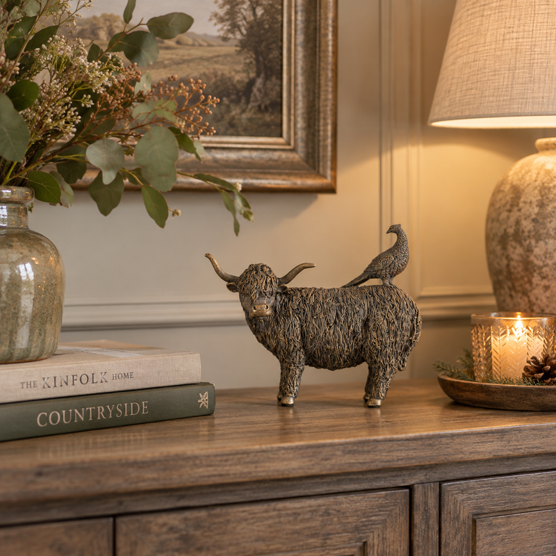 HIGHLAND COW & PHEASANT ORNAMENT Curated by simply Hazel