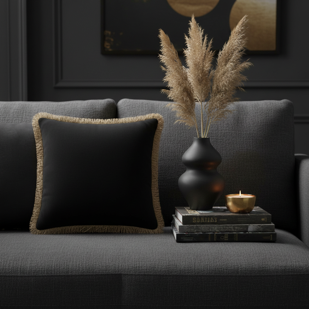 ELODIE VELVET FRINGE CUSHION by Scatter Box