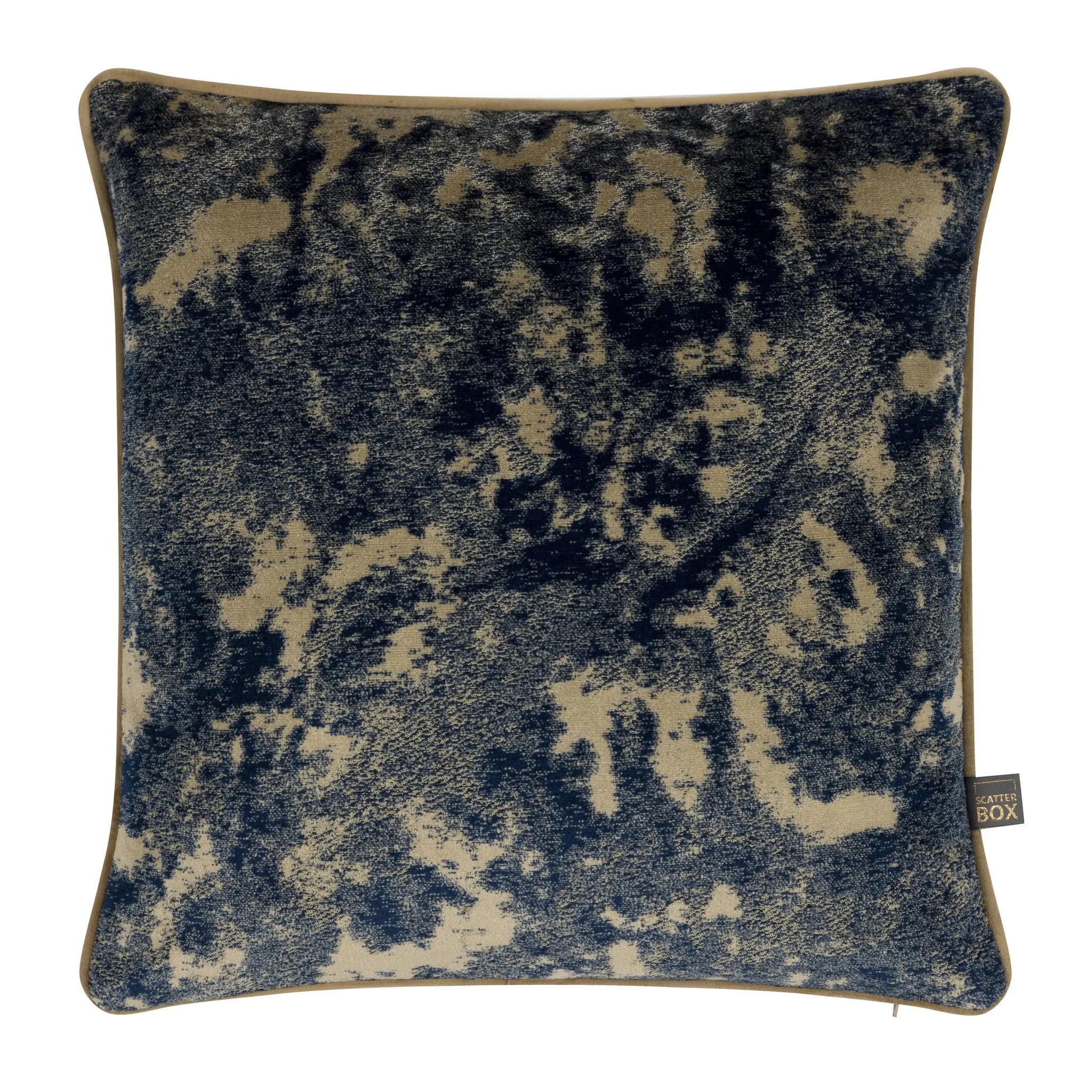 MIRA VELVET CUSHION Navy/Sand by Scatter Box