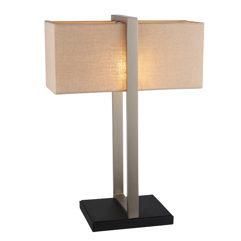 DUVAL TABLE LAMP – SATIN NICKEL & BLACK Curated by simply Hazel
