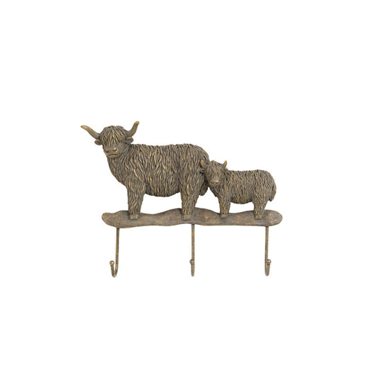HIGHLAND COW MUM &amp; CALF WALL HOOK – ANTIQUE BRONZE Curated by simply Hazel | Gallery Direct