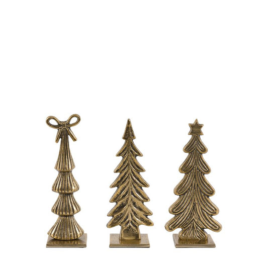 HERITAGE TREE ORNAMENTS GOLD – SET OF 3 | Curated by simply Hazel | Gallery Direct