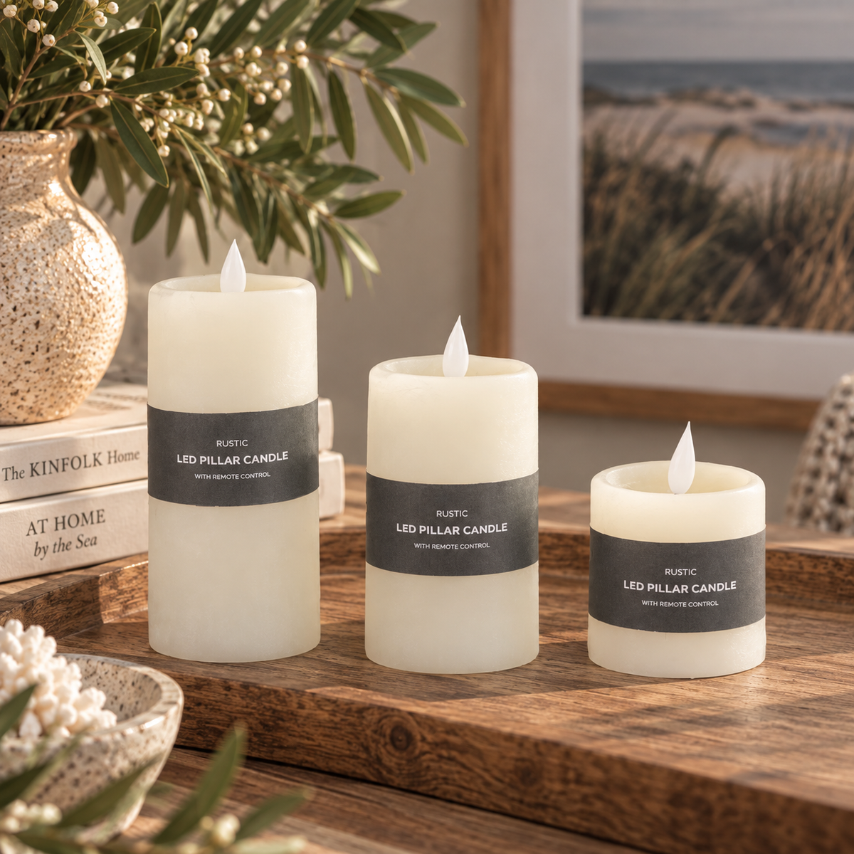 IVORY GLOW LED CANDLES – SET OF 3 Curated by simply Hazel