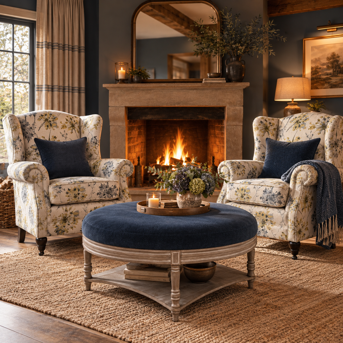 MAURICE STORAGE OTTOMAN – ATHENA FRENCH BLEU  by simply Hazel | Voyage Maison
