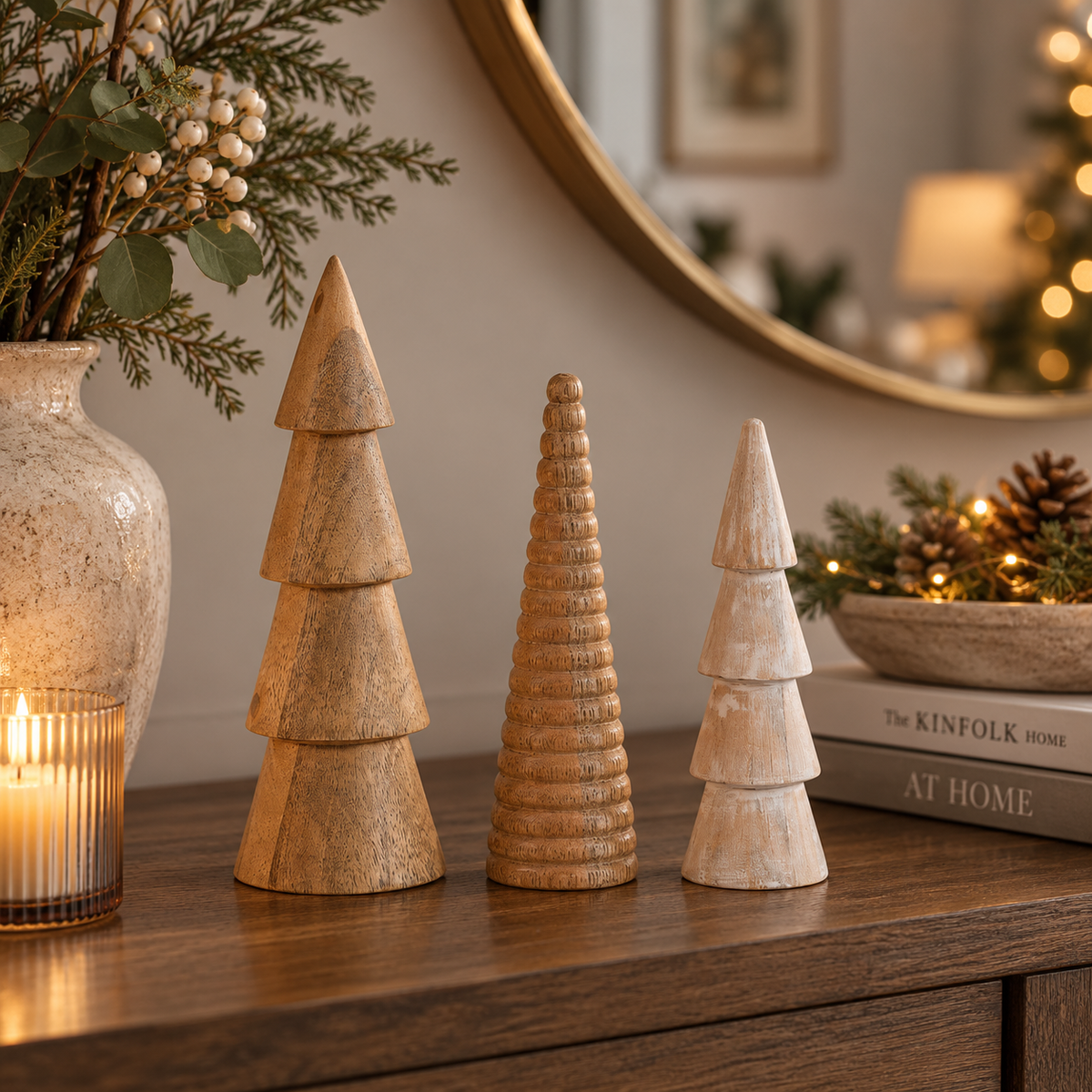 WOODLAND TREE ORNAMENTS – SET OF 3 Curated by simply Hazel