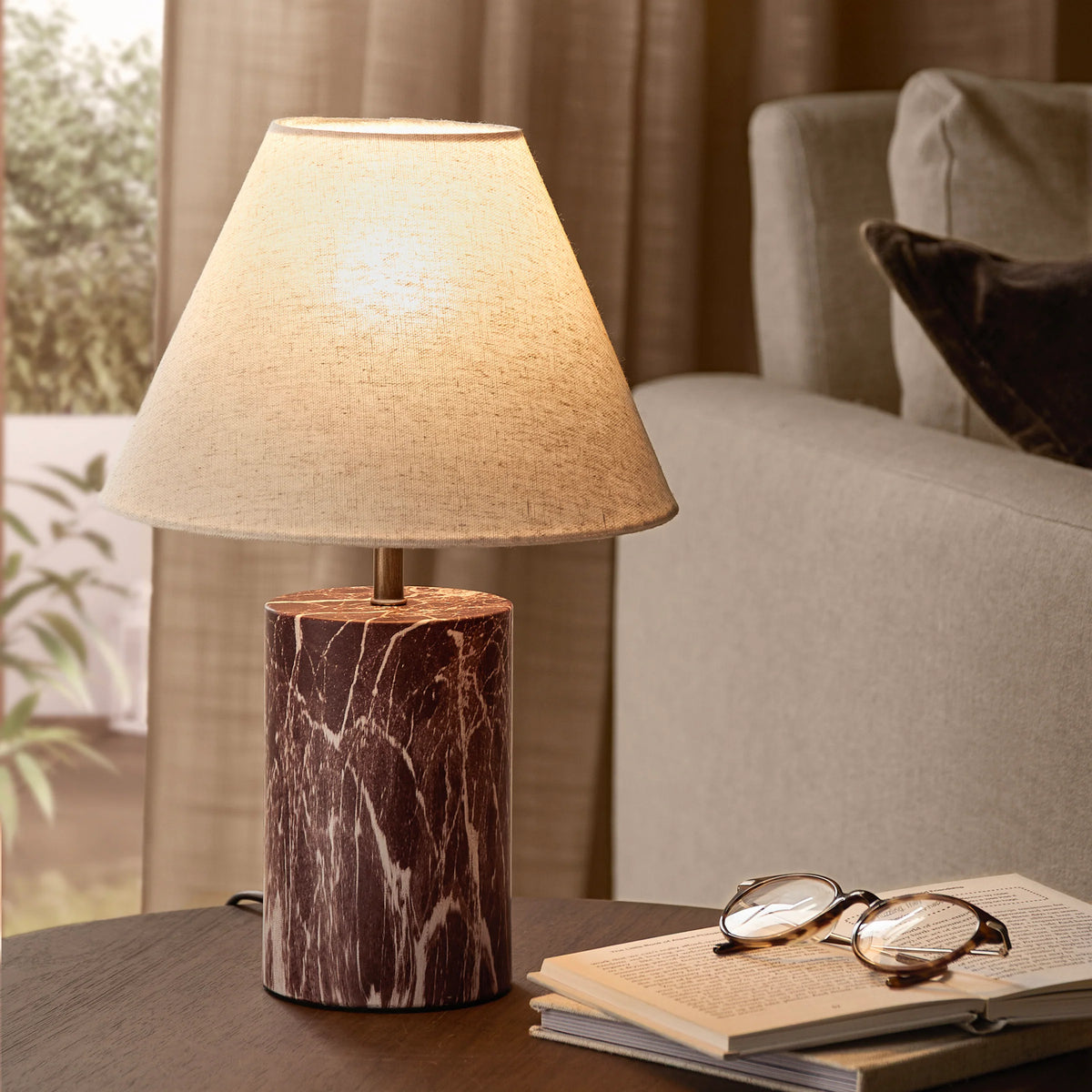AUSTELL TABLE LAMP – ROSSO, ESPRESSO BROWN & SAND | Yard