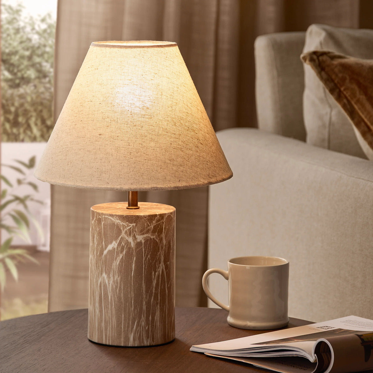AUSTELL TABLE LAMP – ROSSO, ESPRESSO BROWN & SAND | Yard