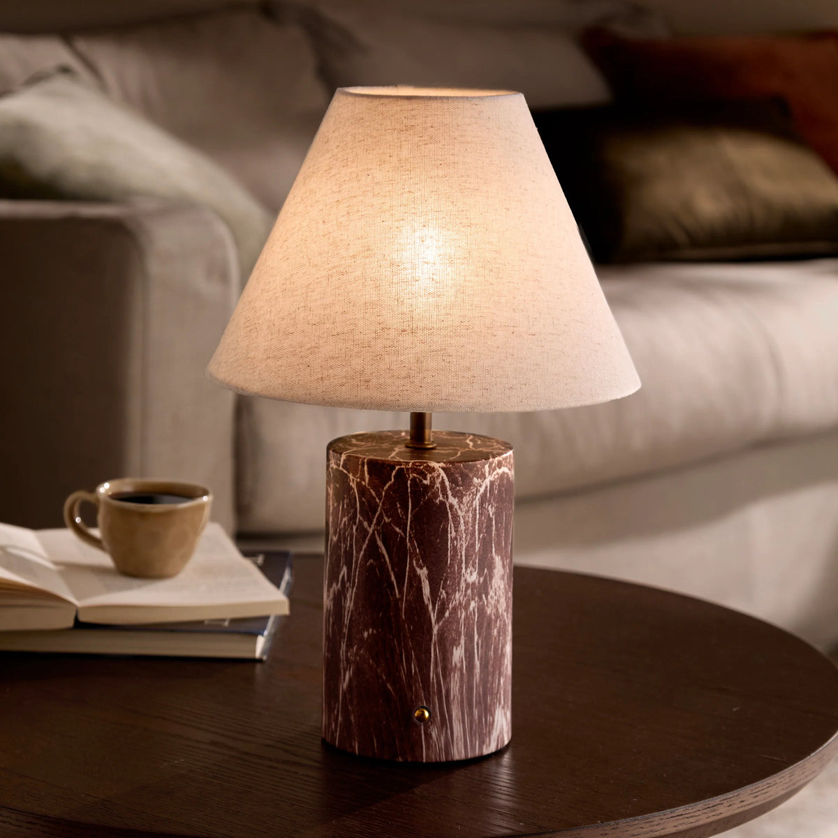 AUSTELL TABLE LAMP – ROSSO, ESPRESSO BROWN & SAND | Yard