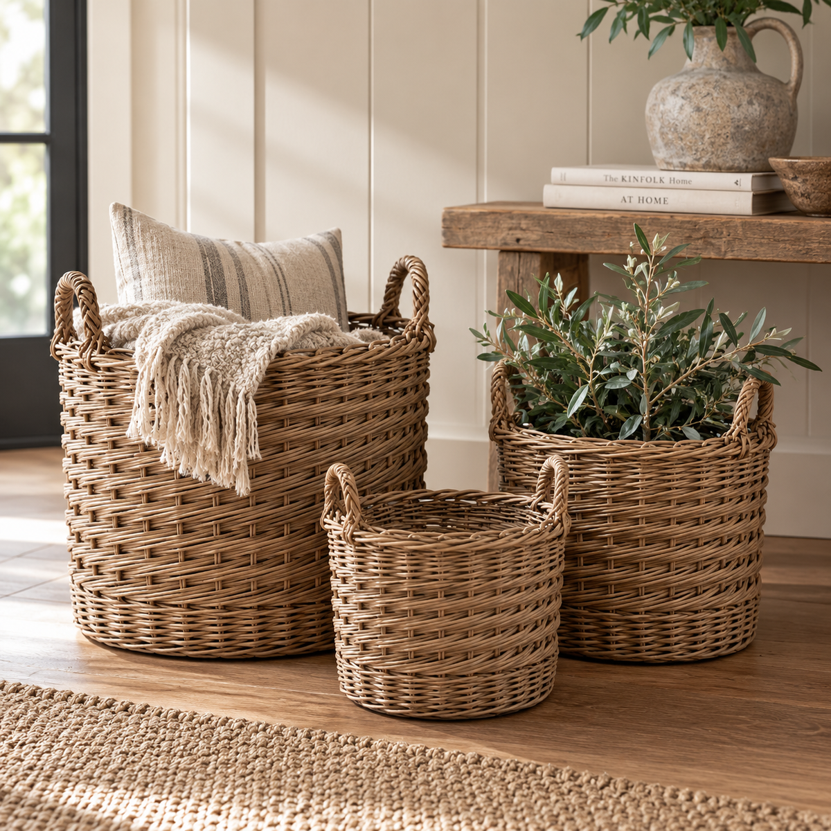 BRAMBLE HAND-WOVEN WILLOW STORAGE BASKETS – SET OF 3 Curated by simply Hazel