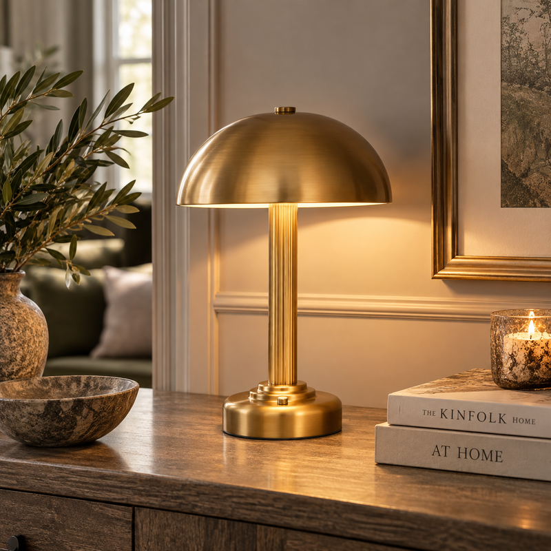 BRIDPORT RECHARGEABLE TABLE LAMP – WARM BRASS Curated by simply Hazel
