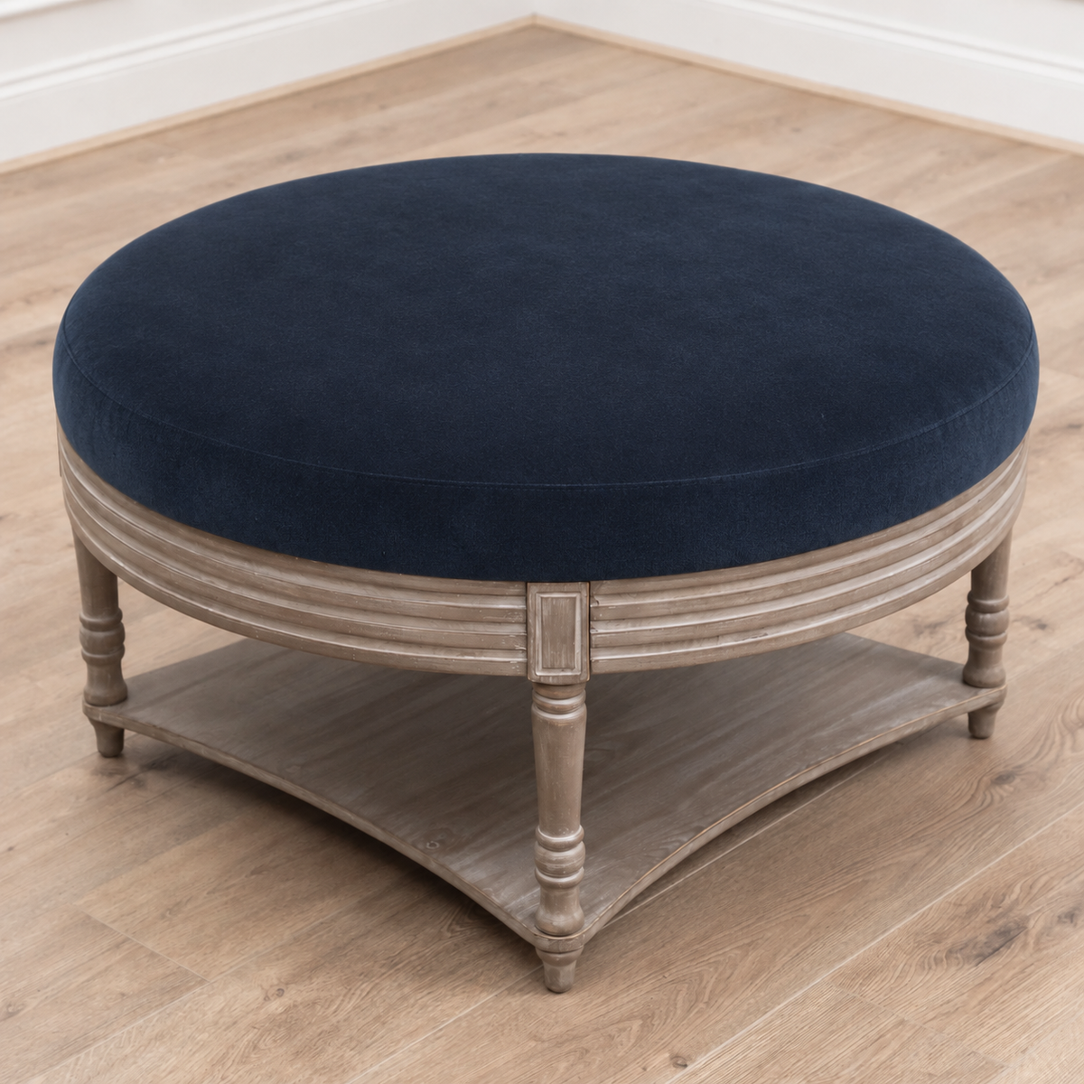 MAURICE STORAGE OTTOMAN – ATHENA FRENCH BLEU  by simply Hazel | Voyage Maison