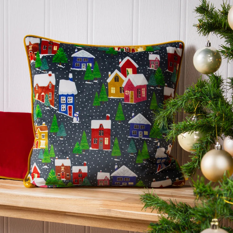 CHRISTMAS TOGETHER TWILIGHT TOWN CUSHION by Furn