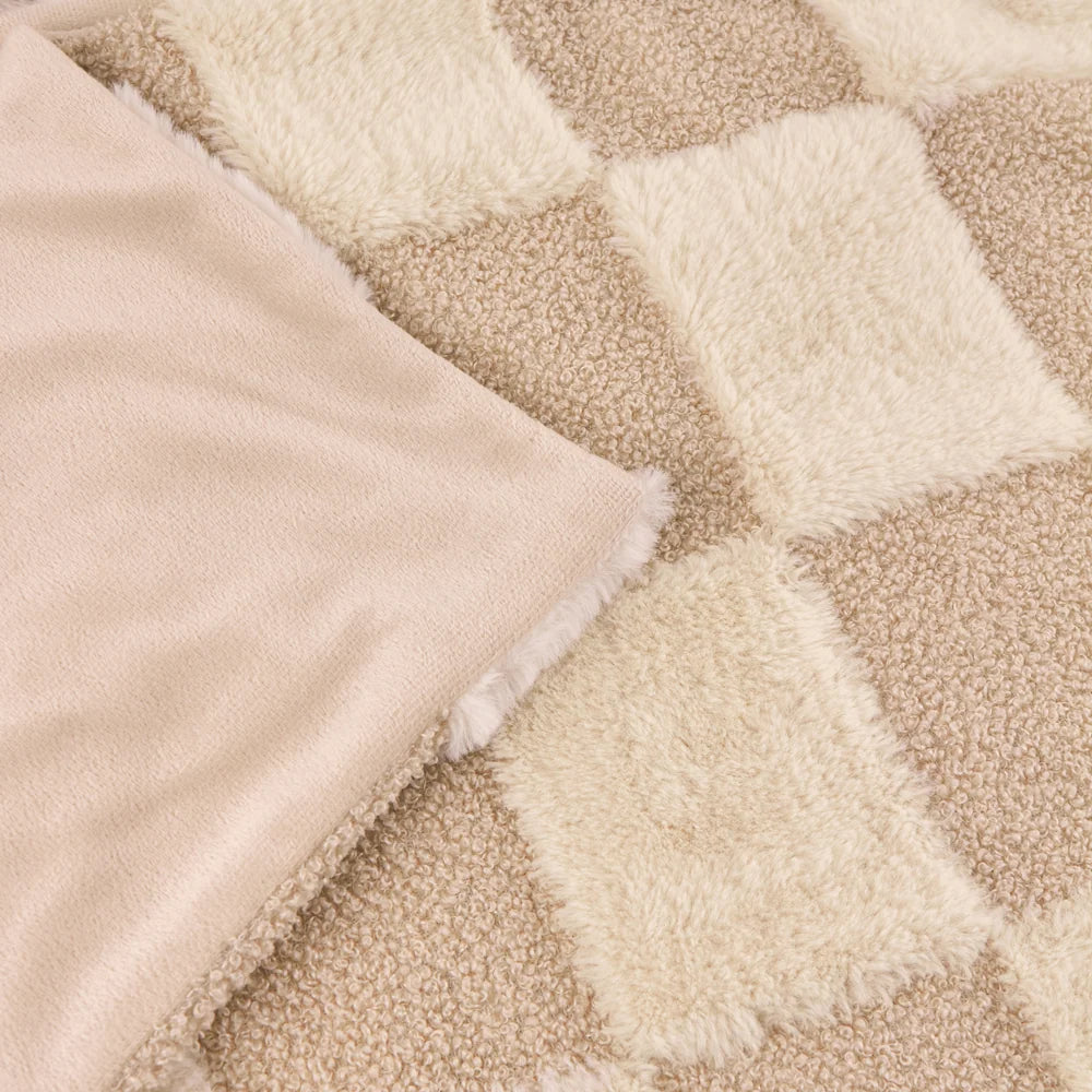 FUR BOUCLÉ CHECK THROW | Furn