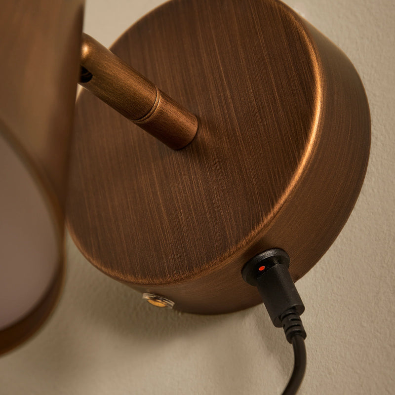 FINN NARROW RECHARGEABLE WALL LIGHT – AGED BRASS | Yard