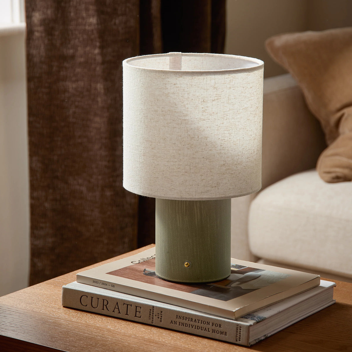 FINN TABLE LAMP – AGED BRASS, ESPRESSO BROWN, OLIVE &amp; SANDSTONE | YARD