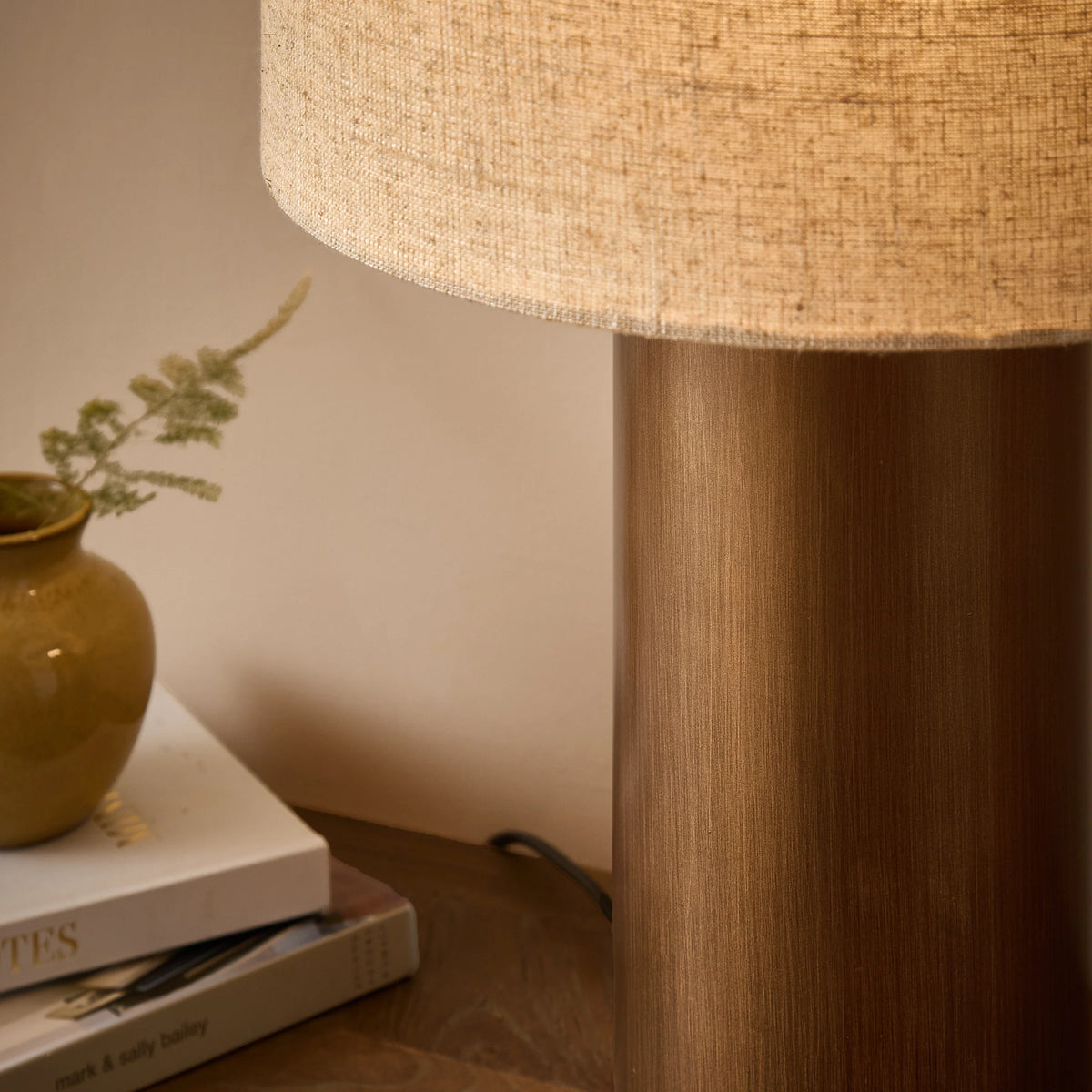 FINN TALL TABLE LAMP – AGED BRASS, ESPRESSO BROWN, OLIVE & SANDSTONE | Yard