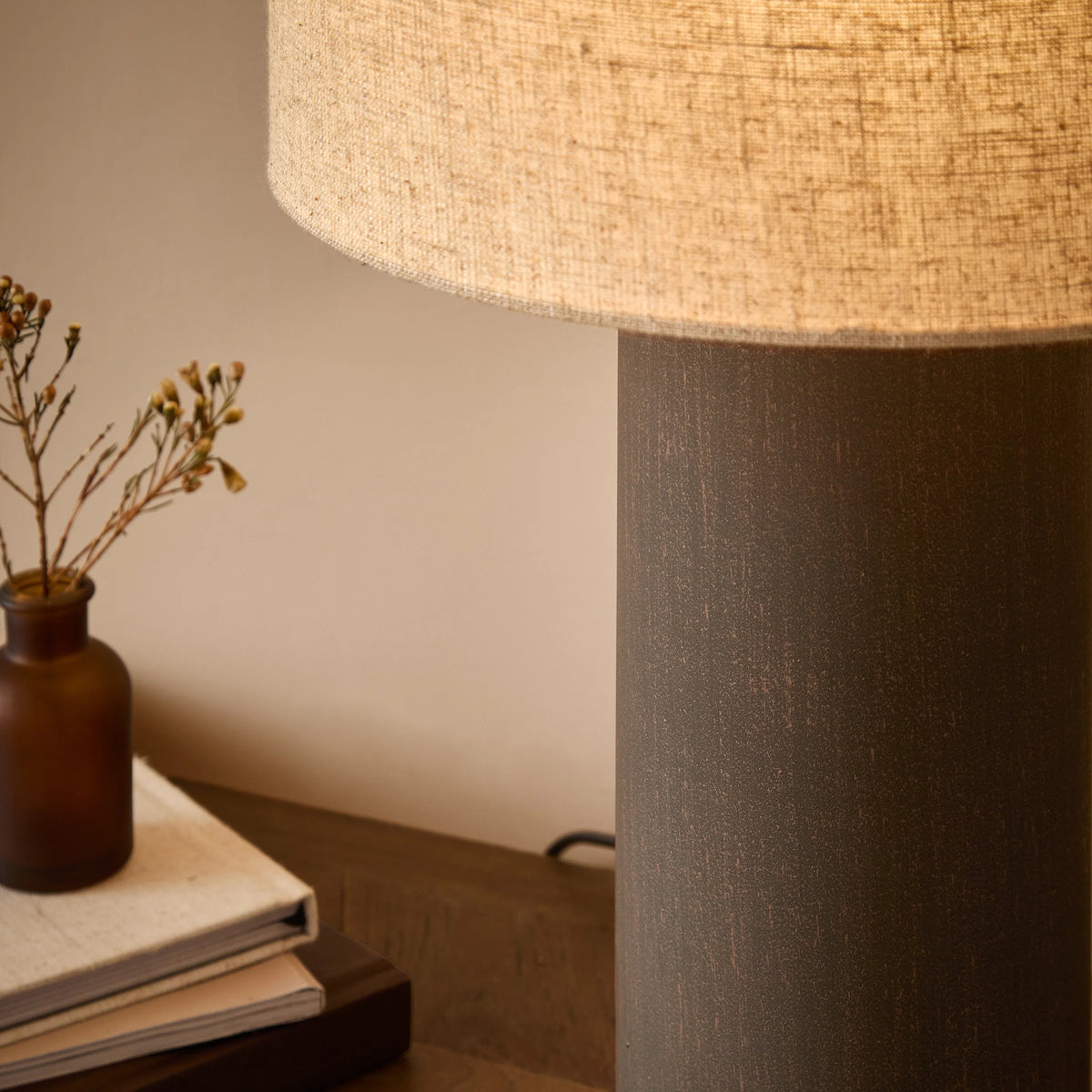 FINN TALL TABLE LAMP – AGED BRASS, ESPRESSO BROWN, OLIVE & SANDSTONE | Yard