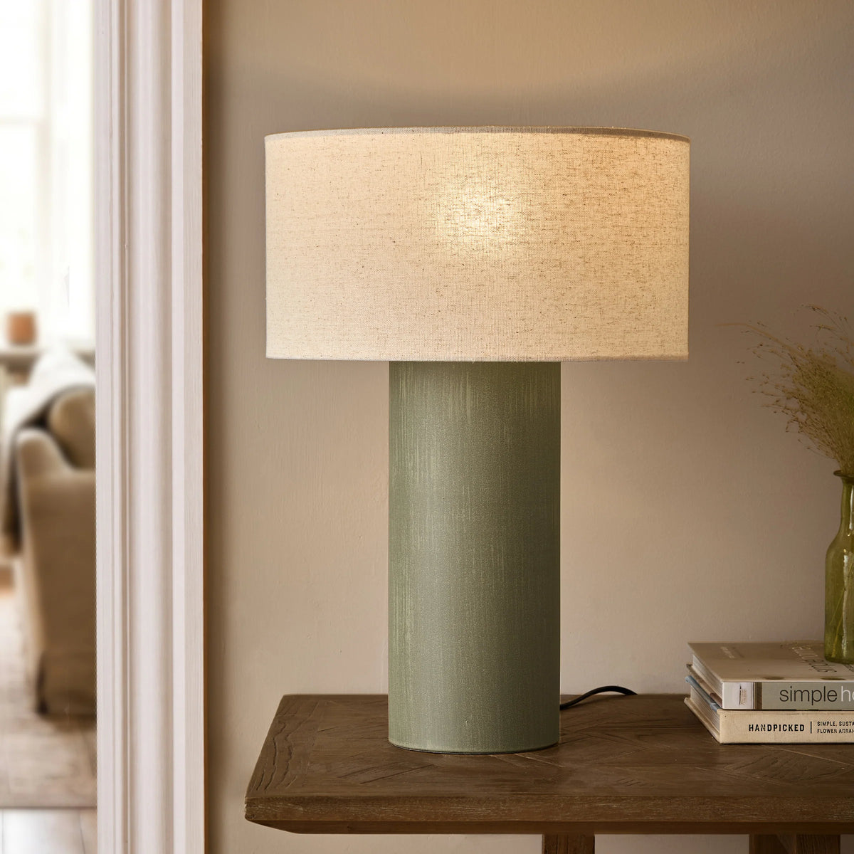 FINN TALL TABLE LAMP – AGED BRASS, ESPRESSO BROWN, OLIVE & SANDSTONE | Yard