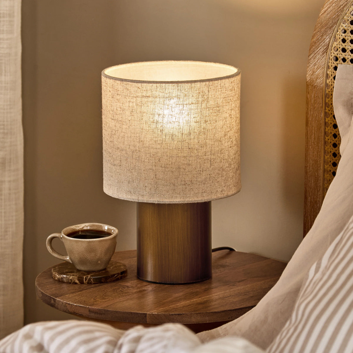 FINN TABLE LAMP – AGED BRASS, ESPRESSO BROWN, OLIVE &amp; SANDSTONE | YARD
