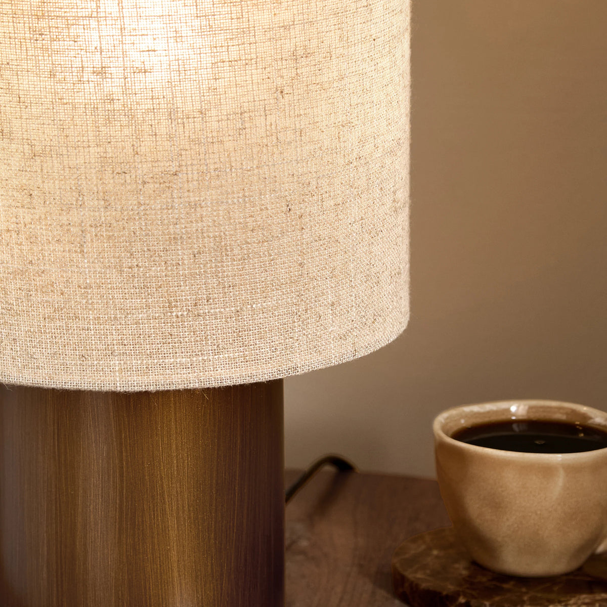 FINN TABLE LAMP – AGED BRASS, ESPRESSO BROWN, OLIVE &amp; SANDSTONE | YARD