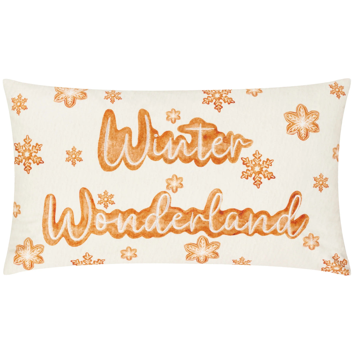 GRETEL WINTER WONDERLAND EMBROIDERED CUSHION – CLOUD DUST/GINGER by Furn