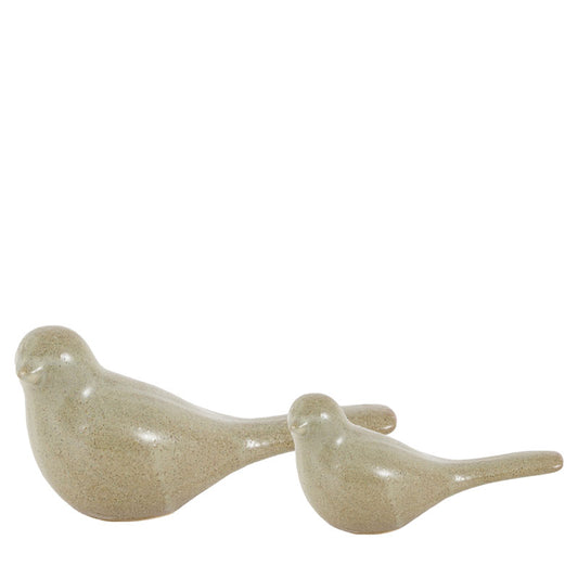 RUSTIC BIRD SCULPTURE – FENNEL GREEN SET OF 2 Curated by simply Hazel