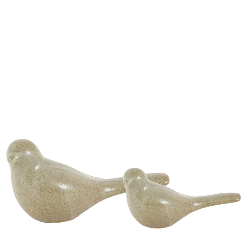 RUSTIC BIRD SCULPTURE – FENNEL GREEN SET OF 2 Curated by simply Hazel