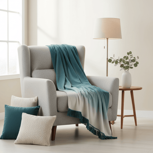 BLOOM OMBRE VELVET THROW by Clarke & Clarke