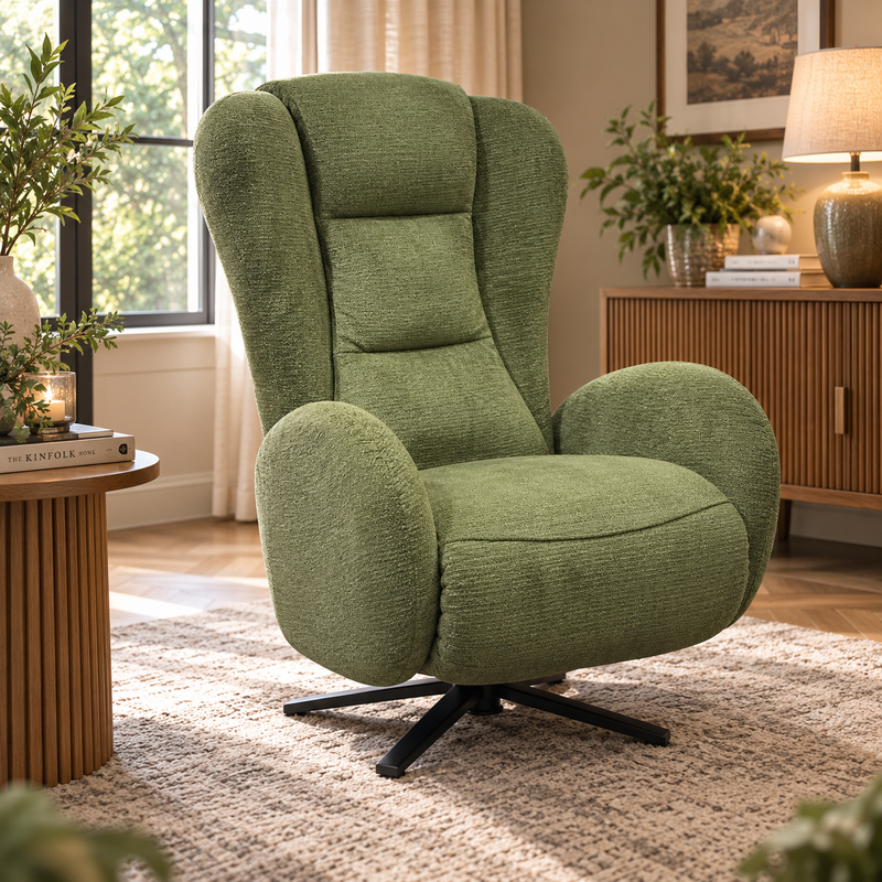 THE ROWAN ELECTRIC RECLINER – MOSS by simply Hazel
