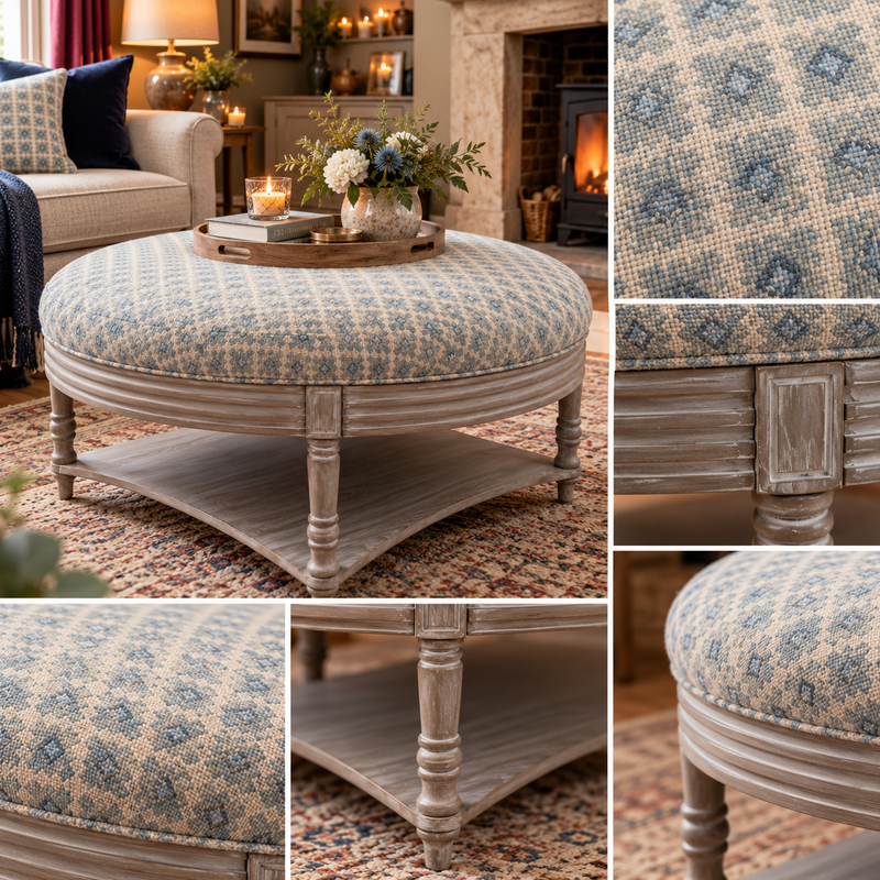MAURICE STORAGE OTTOMAN – ELMORE STEEL by simply Hazel | Voyage Maison