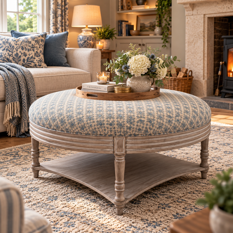 MAURICE STORAGE OTTOMAN – ELMORE STEEL by simply Hazel | Voyage Maison
