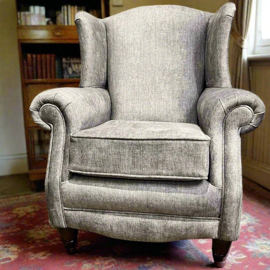 Princess Maya custom wingback armchair in Grey (bespoke options available)