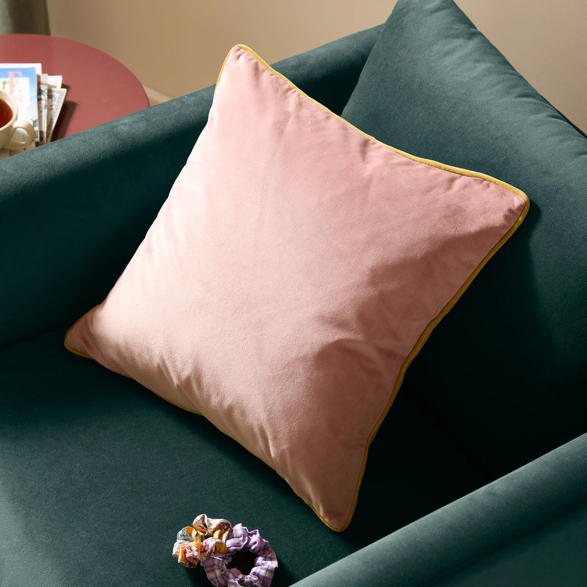 MERIDIAN VELVET FEATHER-FILLED CUSHION by Furn