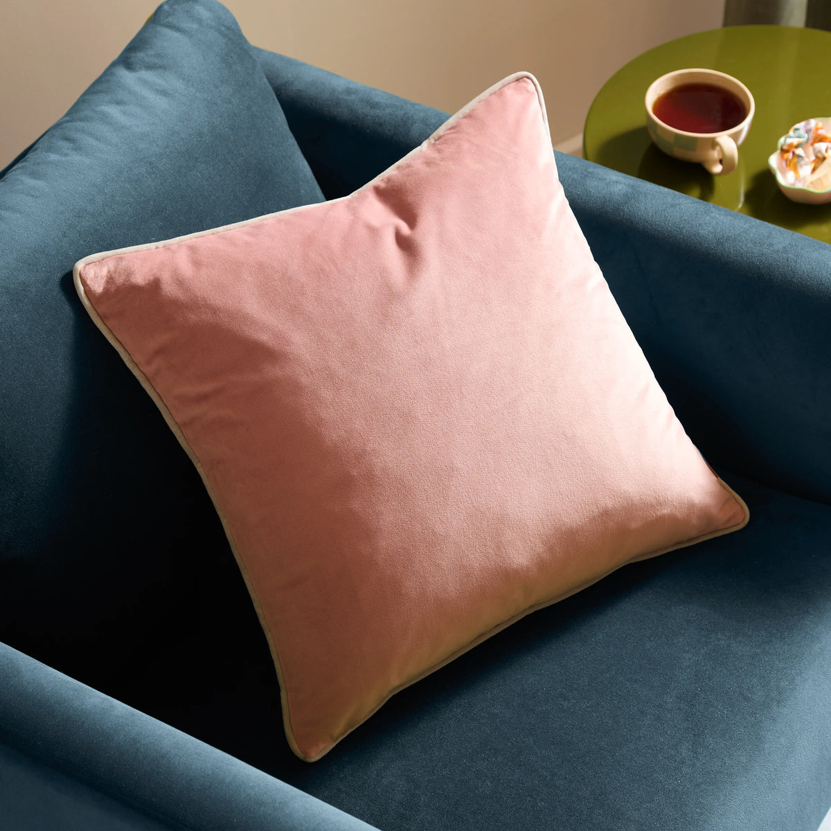 MERIDIAN VELVET FEATHER-FILLED CUSHION by Furn