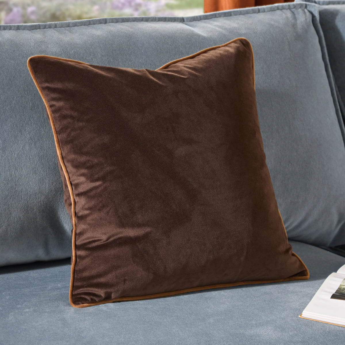 MERIDIAN VELVET FEATHER-FILLED CUSHION by Furn