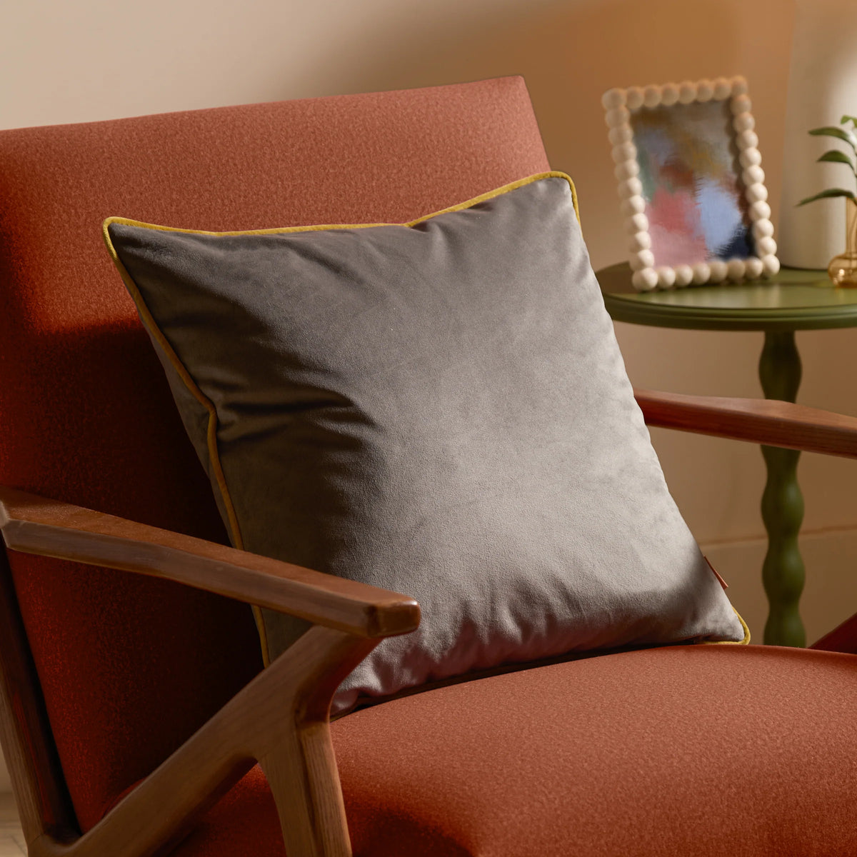 MERIDIAN VELVET FEATHER-FILLED CUSHION by Furn