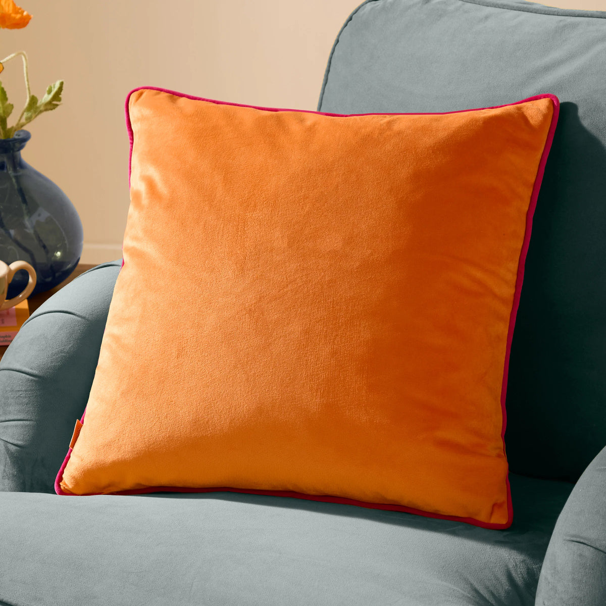 MERIDIAN VELVET FEATHER-FILLED CUSHION by Furn