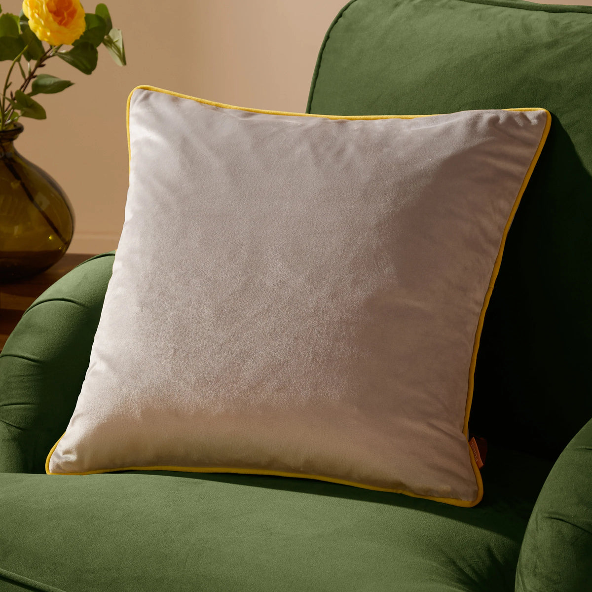 MERIDIAN VELVET FEATHER-FILLED CUSHION by Furn