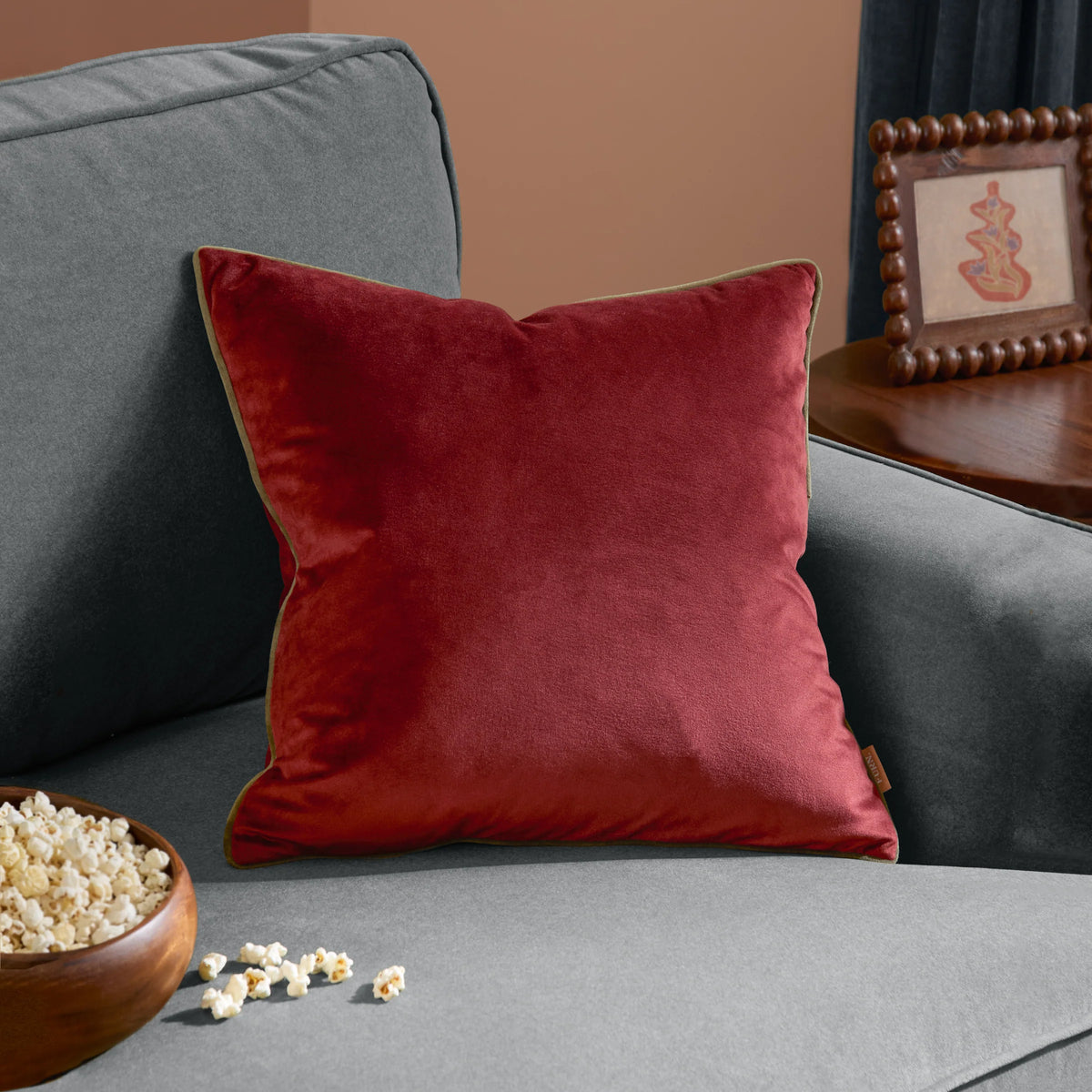 MERIDIAN VELVET FEATHER-FILLED CUSHION by Furn