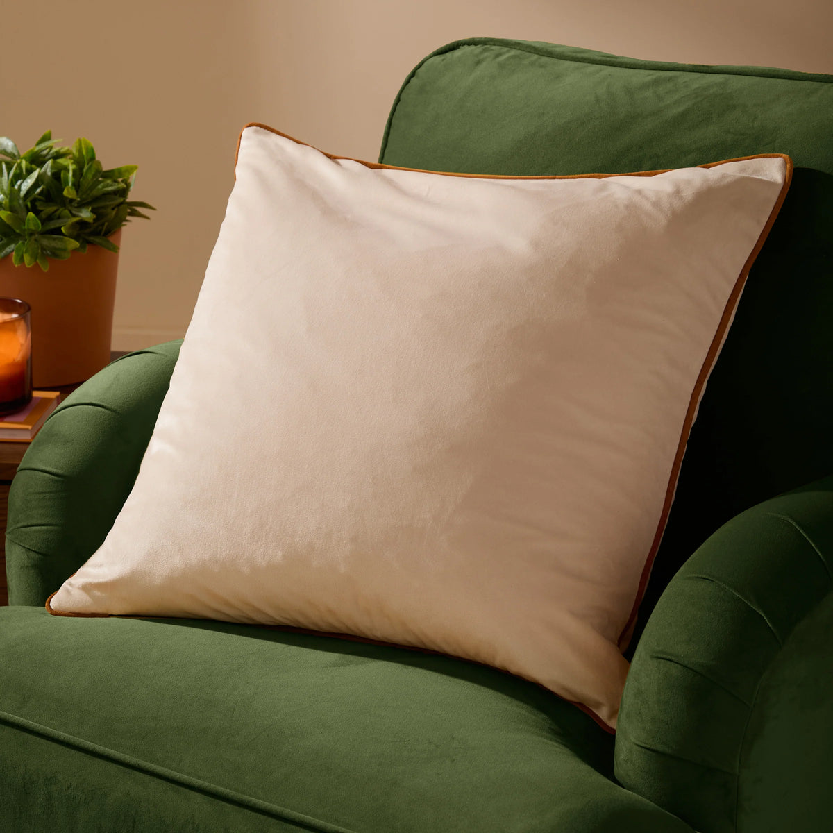 MERIDIAN VELVET FEATHER-FILLED CUSHION by Furn