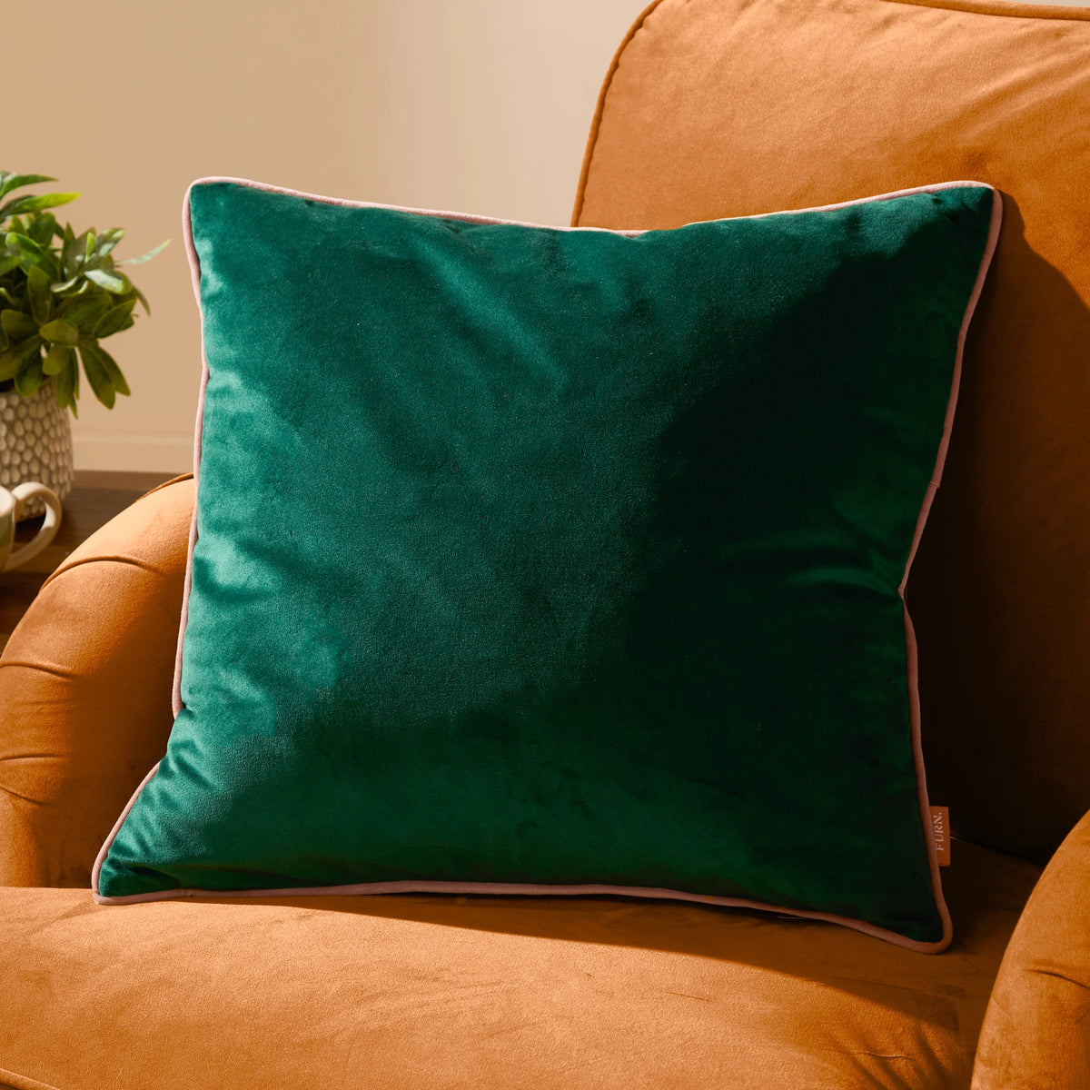 MERIDIAN VELVET FEATHER-FILLED CUSHION by Furn