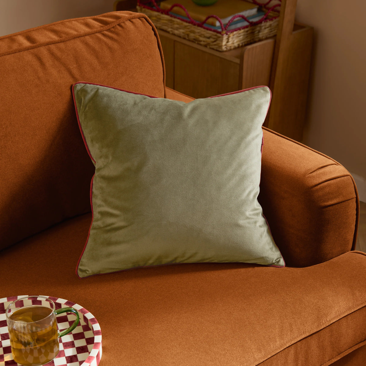 MERIDIAN VELVET FEATHER-FILLED CUSHION by Furn