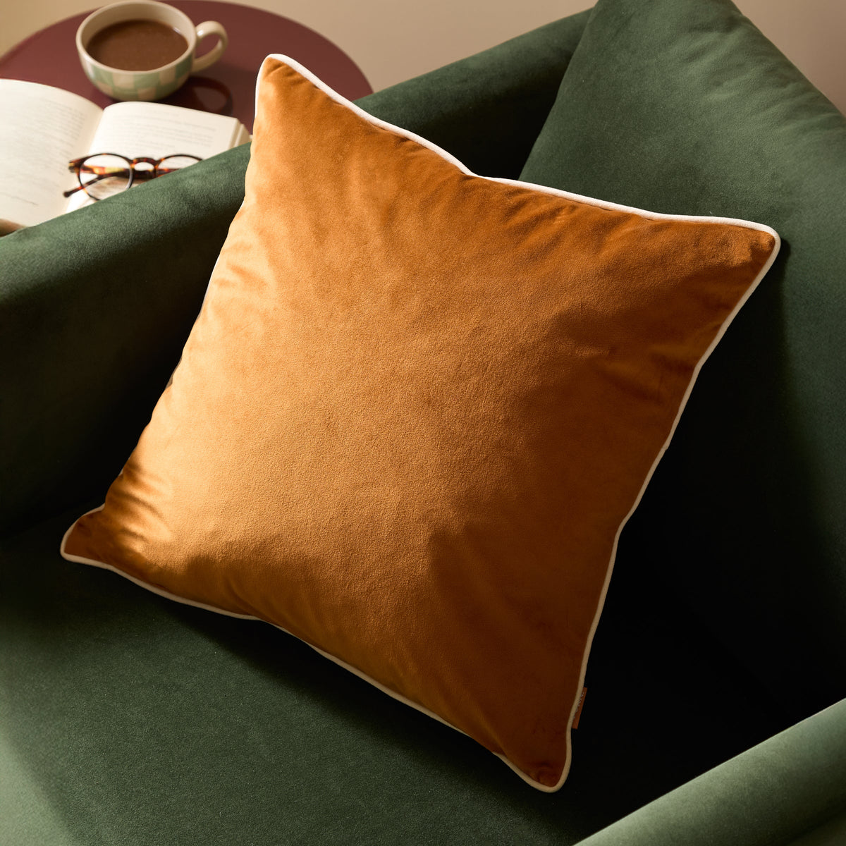 MERIDIAN VELVET FEATHER-FILLED CUSHION by Furn