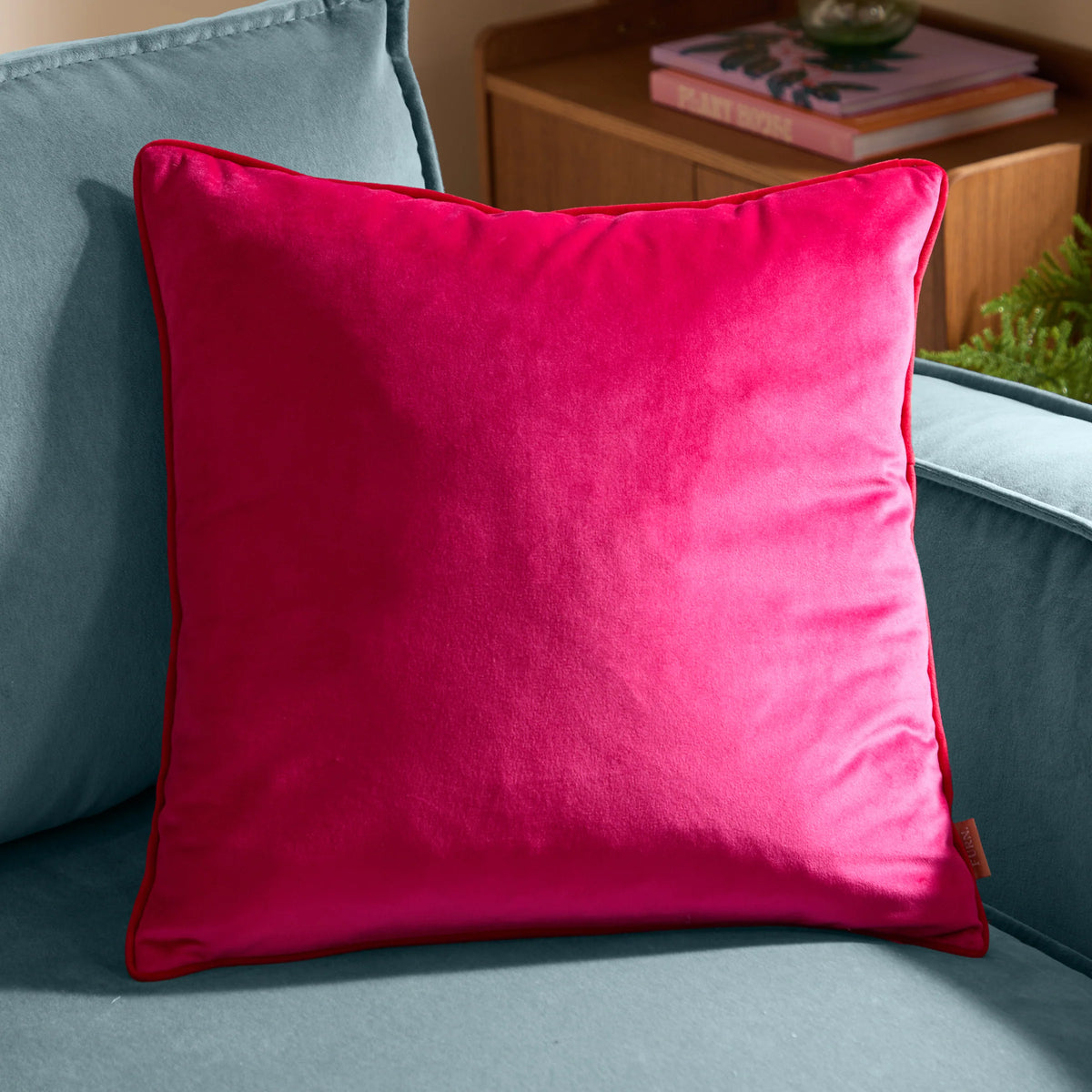 MERIDIAN VELVET FEATHER-FILLED CUSHION by Furn