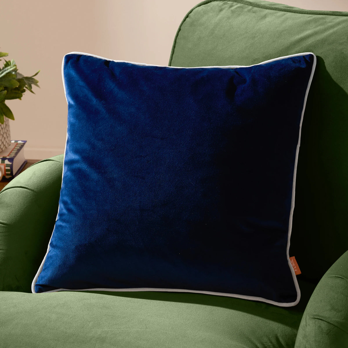 MERIDIAN VELVET FEATHER-FILLED CUSHION by Furn
